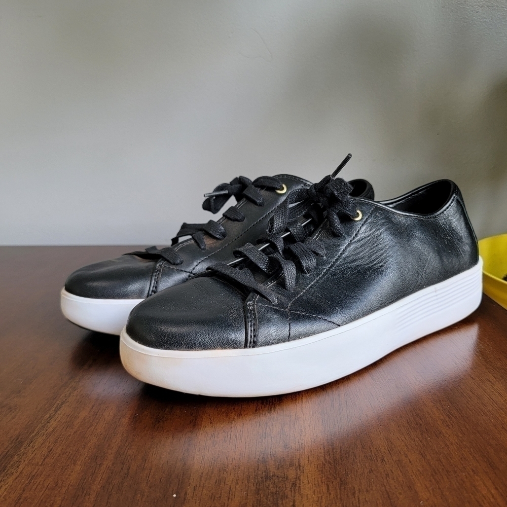 Cole Haan Women's Grand Crosscourt Platform Sneaker Black Leather 11 - Picture 2 of 6